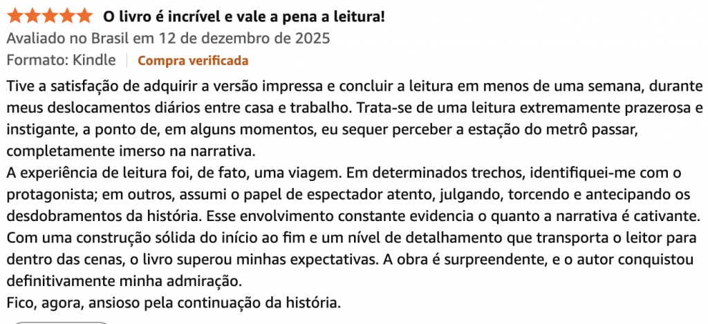 Depoimento leitor — Futuro do Pretérito